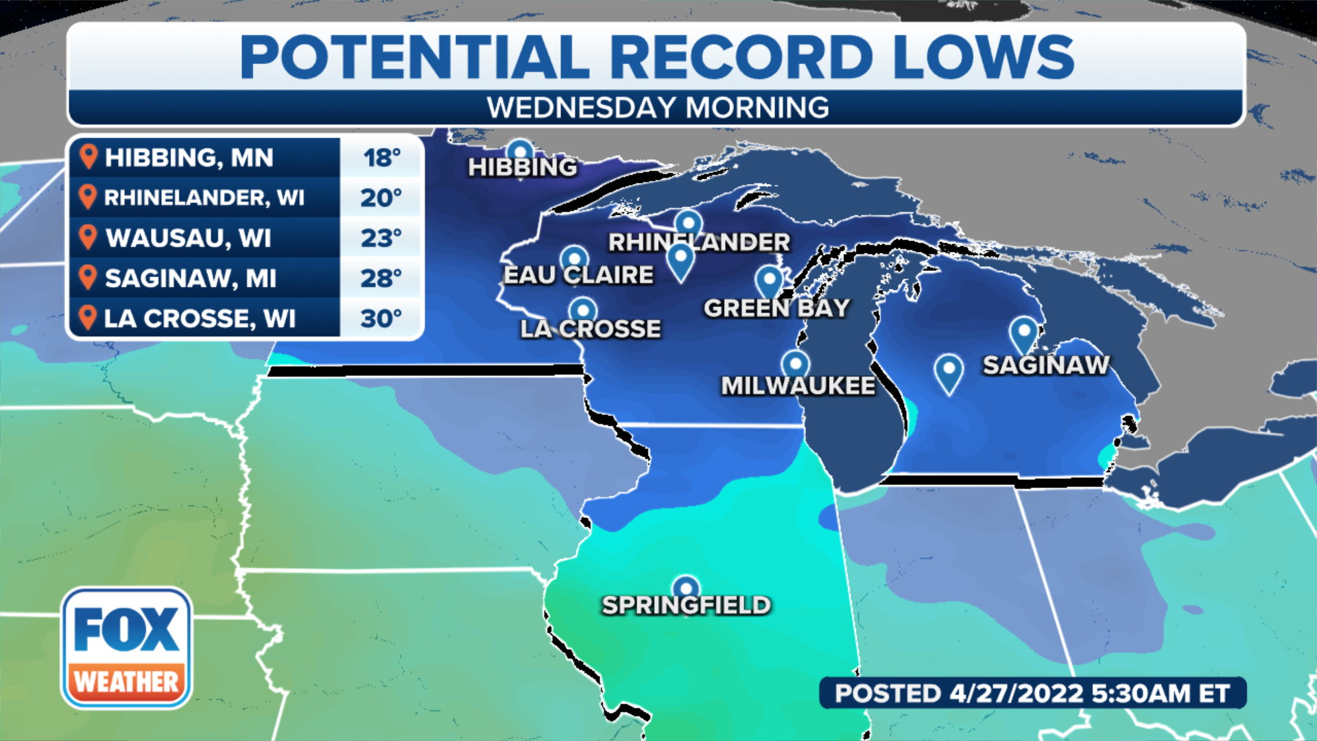 Frost, freeze alerts issued as cold air rushes across Midwest